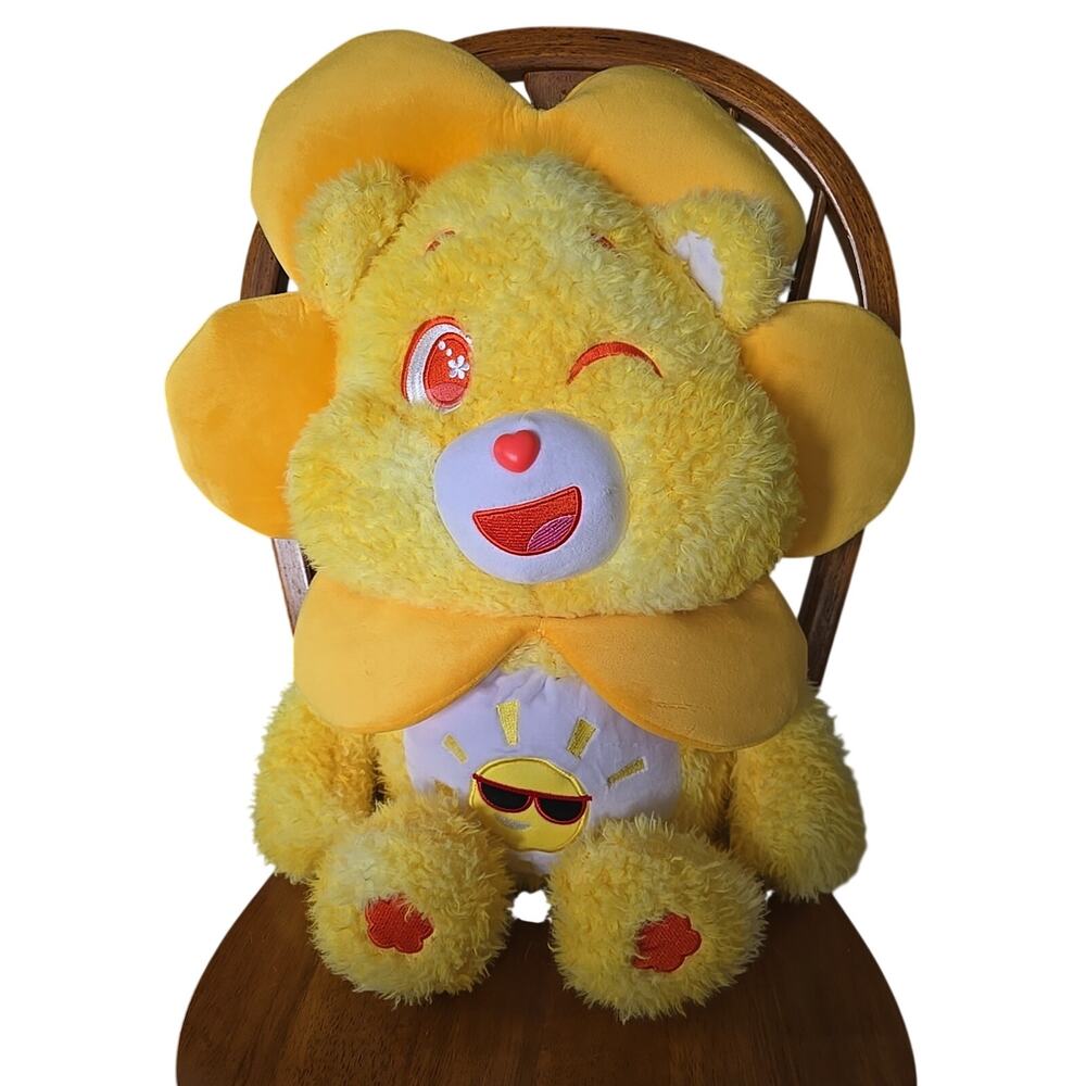 Jumbo Care Bears Funshine Easter Spring Flower Dress Up Plush Stuffed Animal Toy